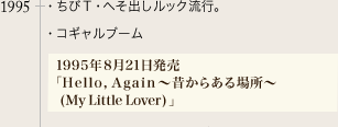 1995N@EтsEւobNsB
ERMu[
Hello,@Again`̂炠ꏊ`(My Little Lover)@:1995]WQP